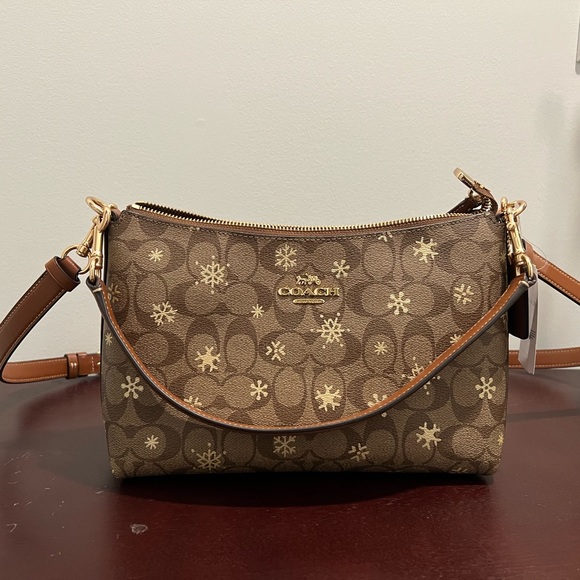 Coach Clara Shoulder Bag In Signature Canvas With Snowflake Print